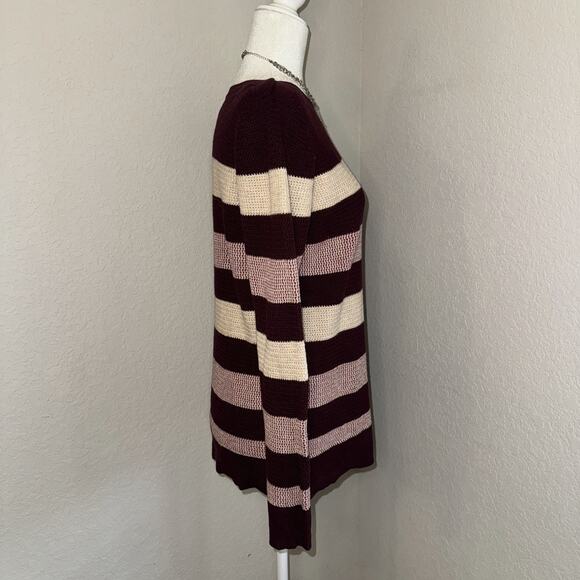 Market & Spruce Sweater Women’s Medium Multi Striped Waffle Knitted Pullover - Picture 2 of 9
